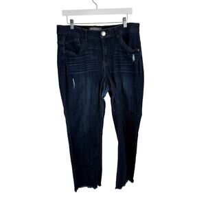 Democracy "Ab" Solution Dark Wash Straight Jeans Hi Rise Stretch Womens 14W